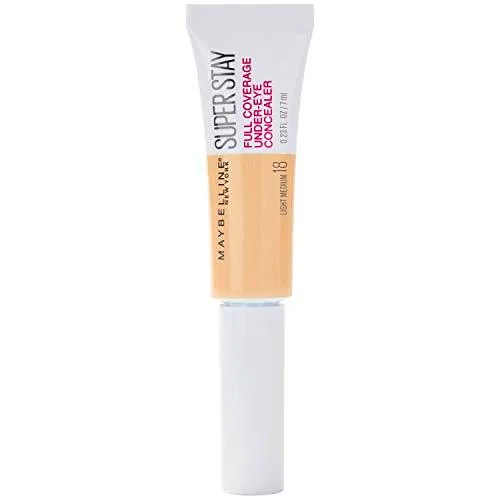 Maybelline New York Super Stay 24H Corrector de Ojeras Alta Cobertura y Larga Duración Tono 18 Light Medium Color Medio