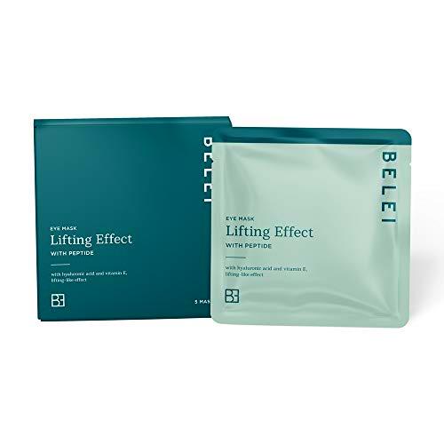 Marca Amazon - Belei - Mascarilla para ojos efecto lifting con péptido, 5 Unidades